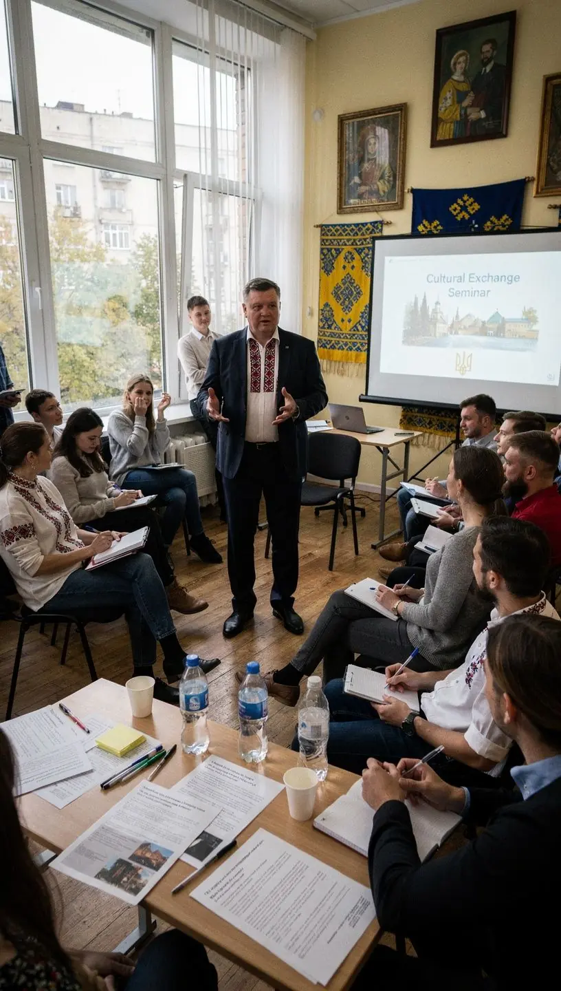 Map highlighting key cultural landmarks included in the guided program for Ukrainian visitors.